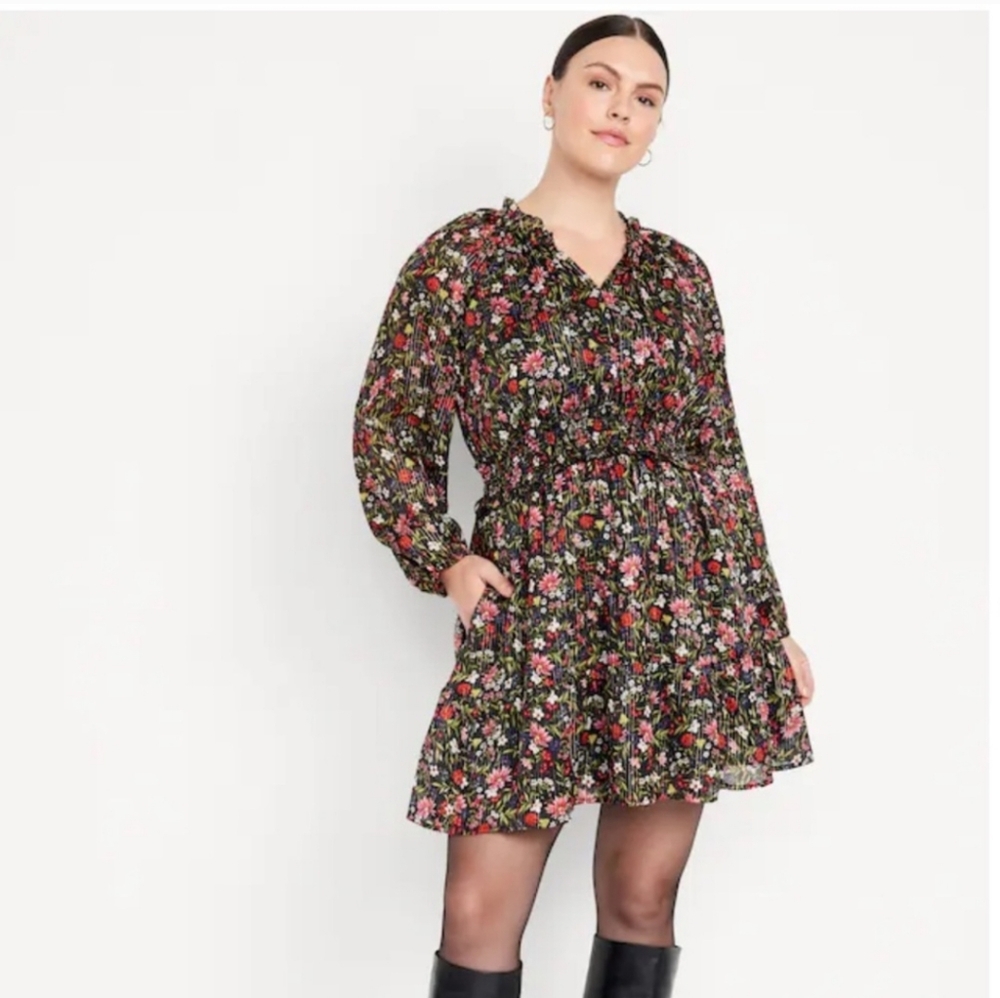 Floral Black Dress